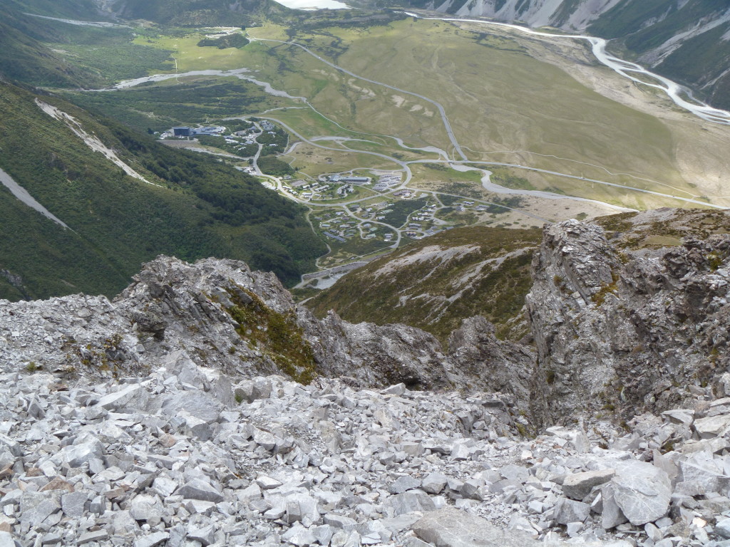 Mt Cook Village visible from Mt Sebastopol