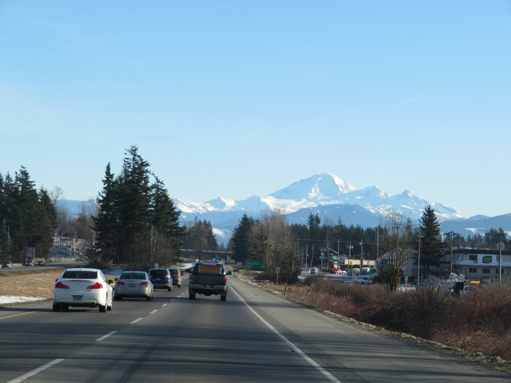 Mt. Baker from the highway leaving Vancouver.