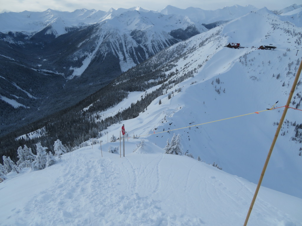 Looking down from the top of T1 ridge.