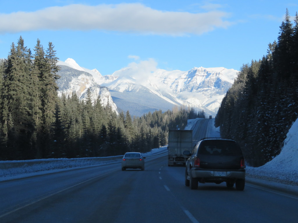 Driving through Banff, en route to Canmore.