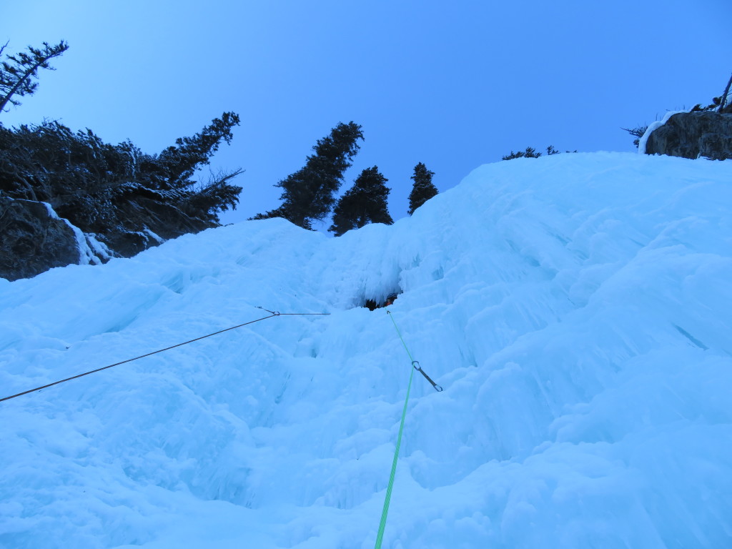 Approaching the ice cave.